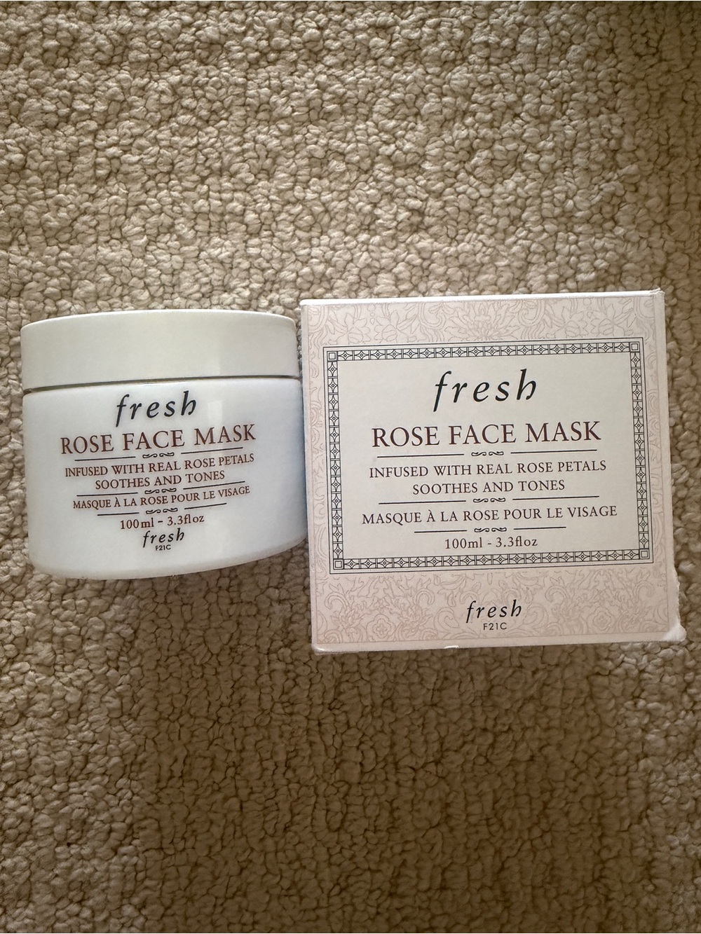 Fresh Rose Face Mask 100ml 3.3oz Hydrating Soothing Face Treatment NEW